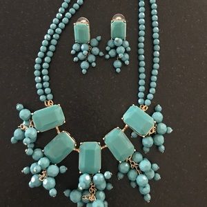 Talbots Turquoise colored necklace and earrings